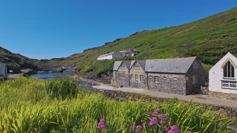 bridge over valency river at boscastle, cornwall, uk