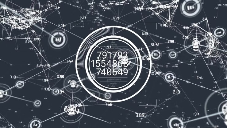 Animation of network of connections over scope scanning and data processing