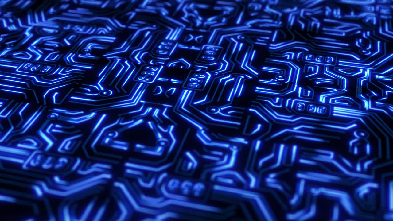 Abstract Glowing Circuit Board Pattern