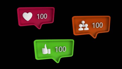 social media symbols in message bubbles for social media