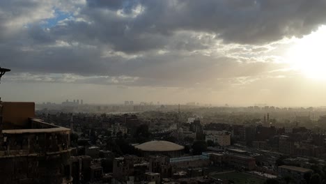 cairo egypt capital city top view sunset from mosque of muhammad ali