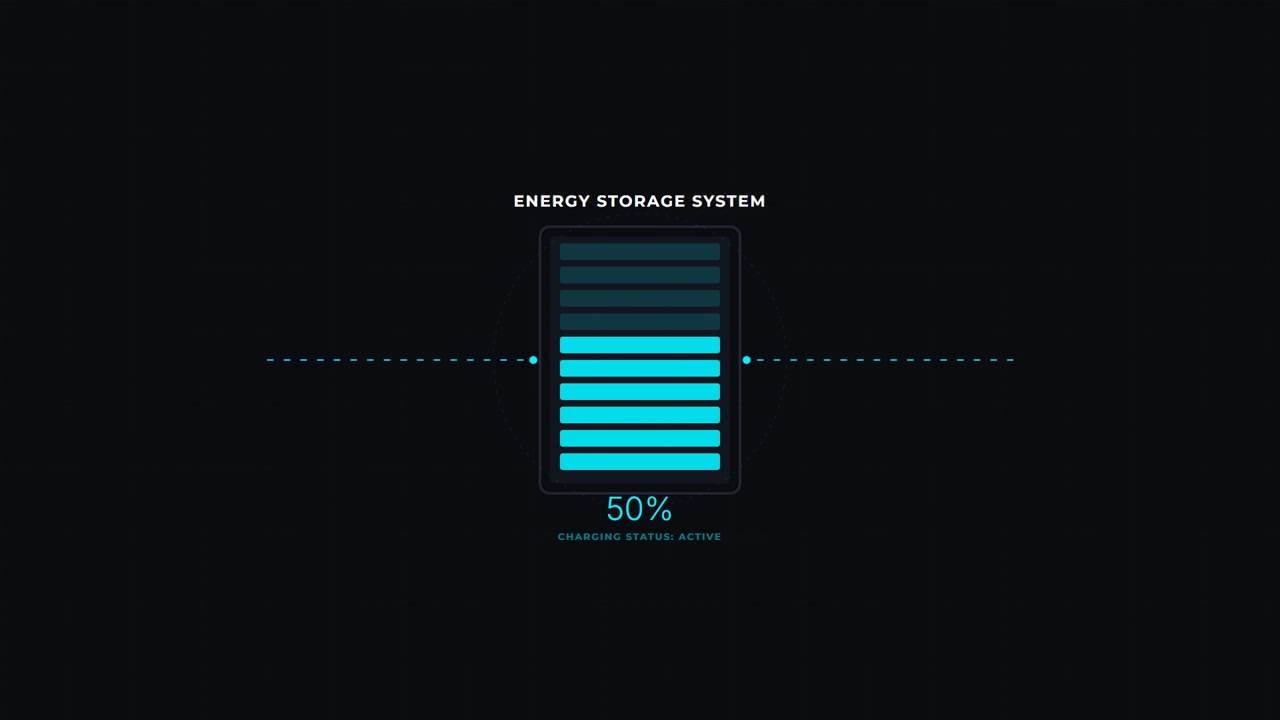 Digital Energy Storage System Charging Progress Bar Animation