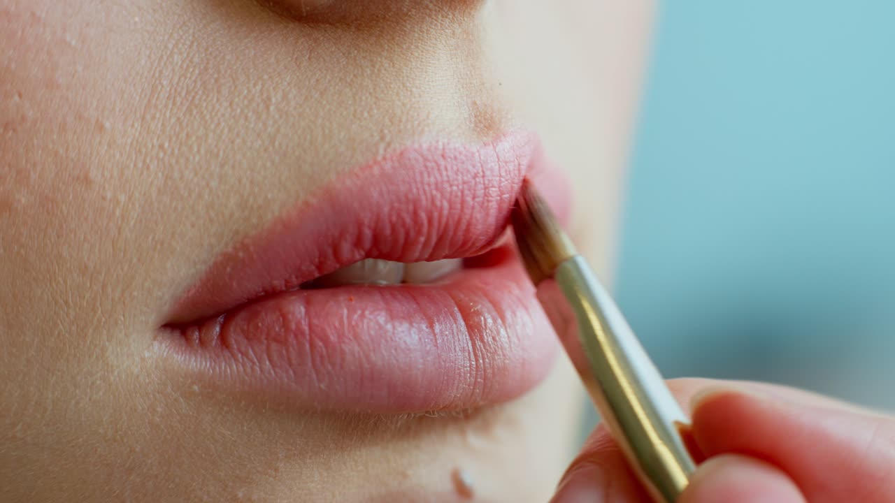 립스틱을 쓰는 것