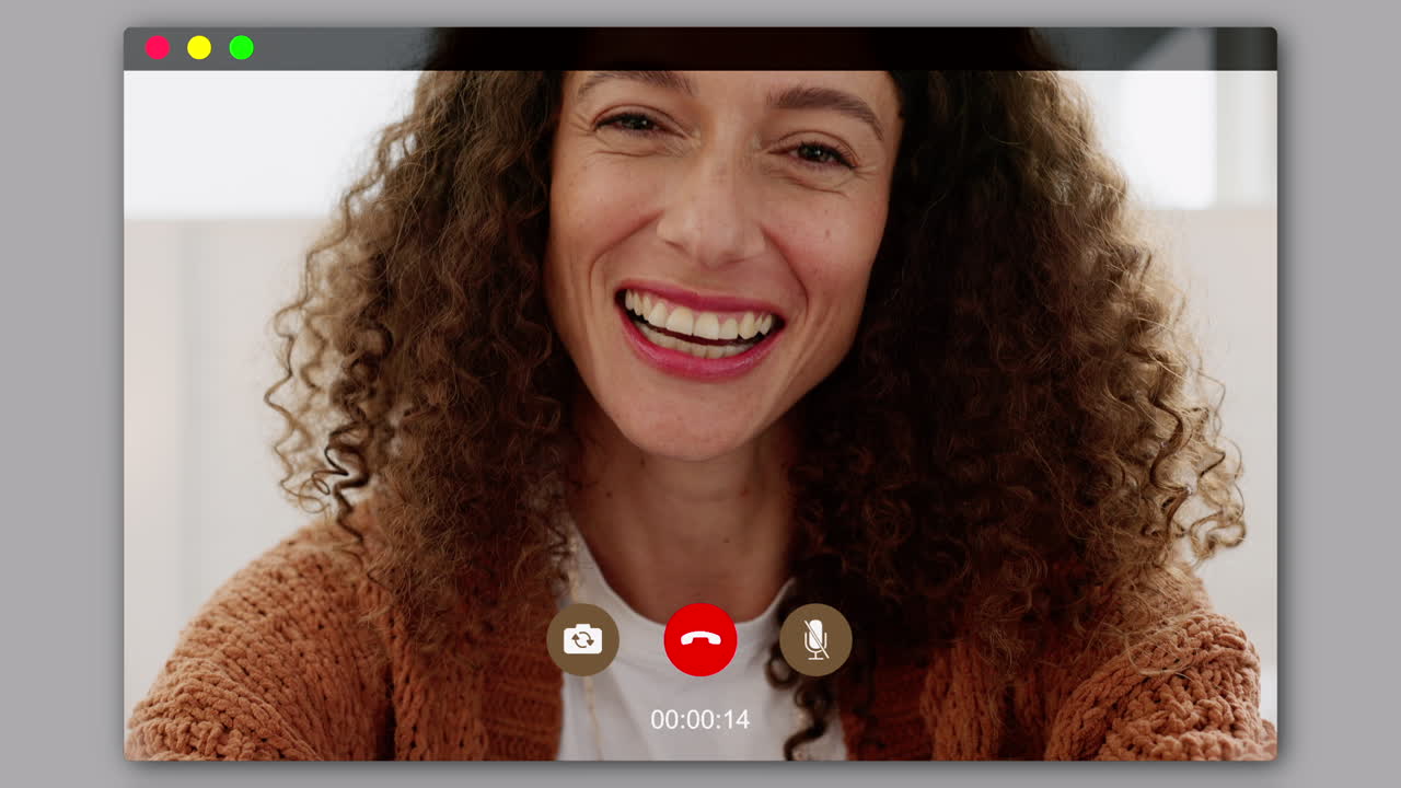 videollamada, beso y mujer con amor