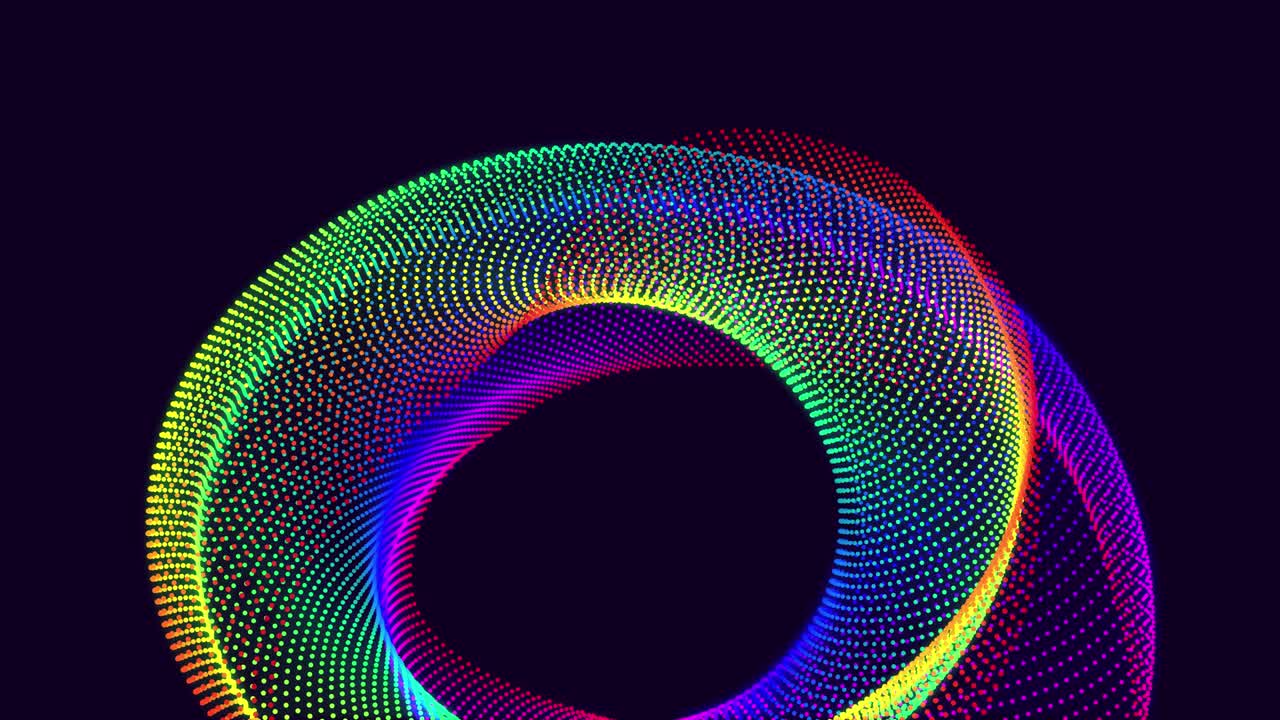 3d abstracto bg con partículas de brillo. partículas o puntos con luz de neón, forman la superficie de un objeto abstracto 3d. diseño de movimiento creativo brillante bg. luma mate como canal alfa.