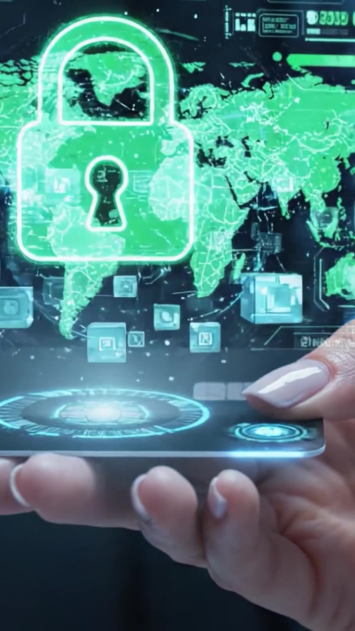 Unlocking Security: A Technological Journey Through Digital Connectivity and Global Protection with a Smartphone and Virtual Lock Mechanism