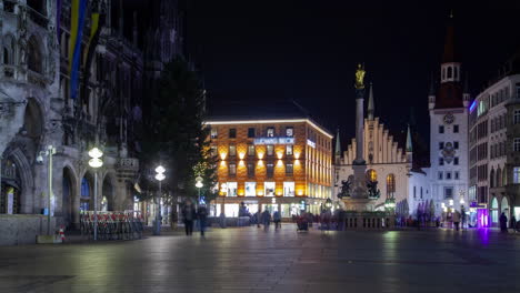 munich marienplatz timelapse at night