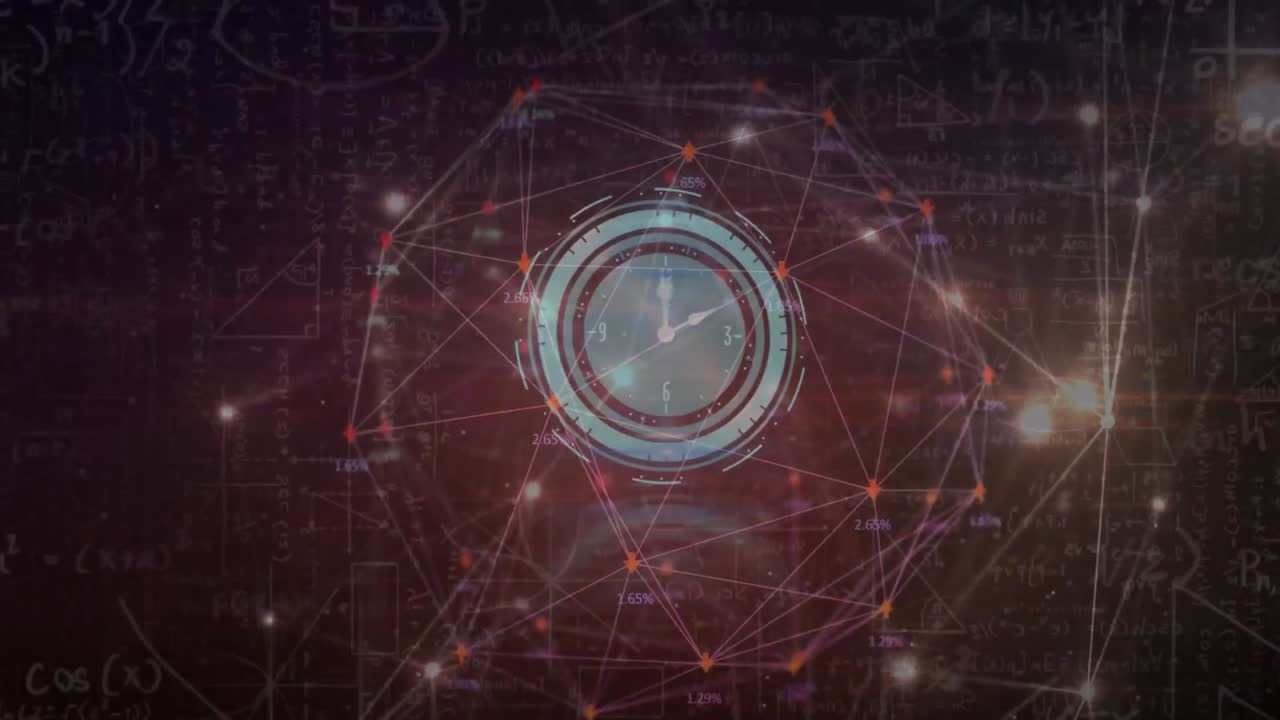 Animation of clock with network of connections