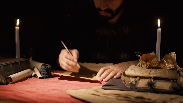 Orte des Papiergebrauchs in der Antike. Historische Stätte.
