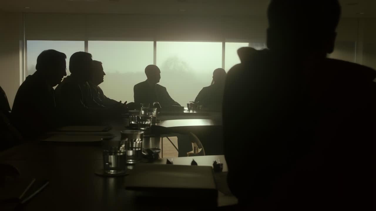 Group Business Meeting in Silhouette