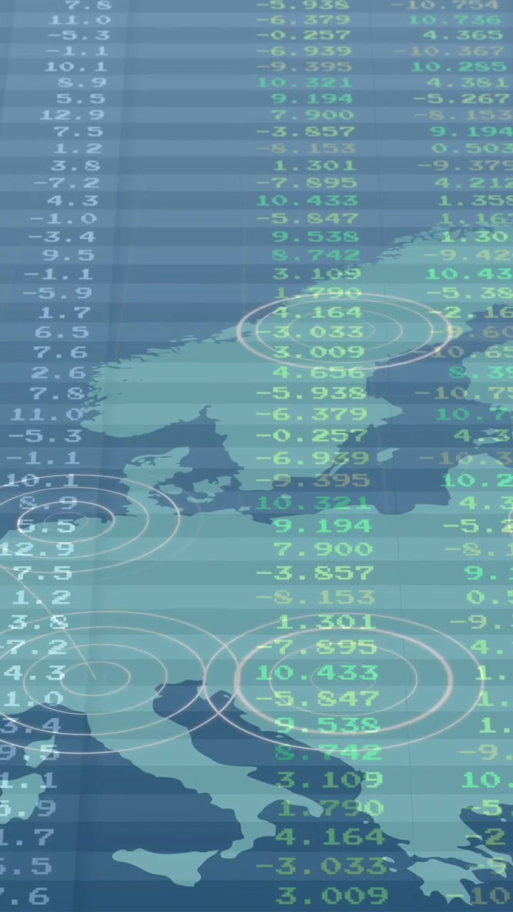 Animation of data processing over world map
