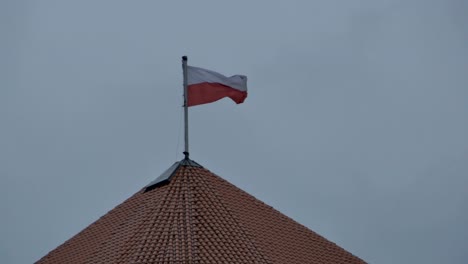 poland flag on bad weather