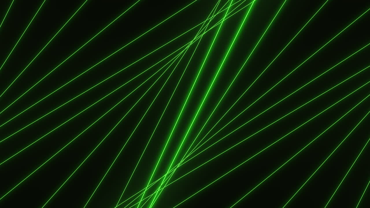 líneas en zigzag verdes brillantes que se mueven sobre un fondo negro