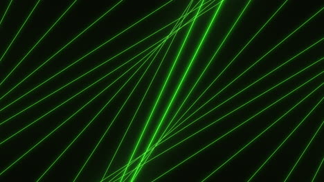 Glowing-green-zigzag-lines-moving-on-black-background