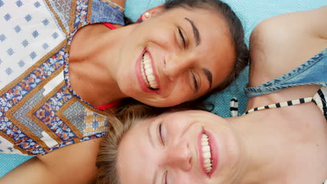 two friends laughing