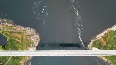 Whirlpools-of-the-maelstrom-of-Saltstraumen,-Nordland,-Norway-aerial-view-Beautiful-Nature