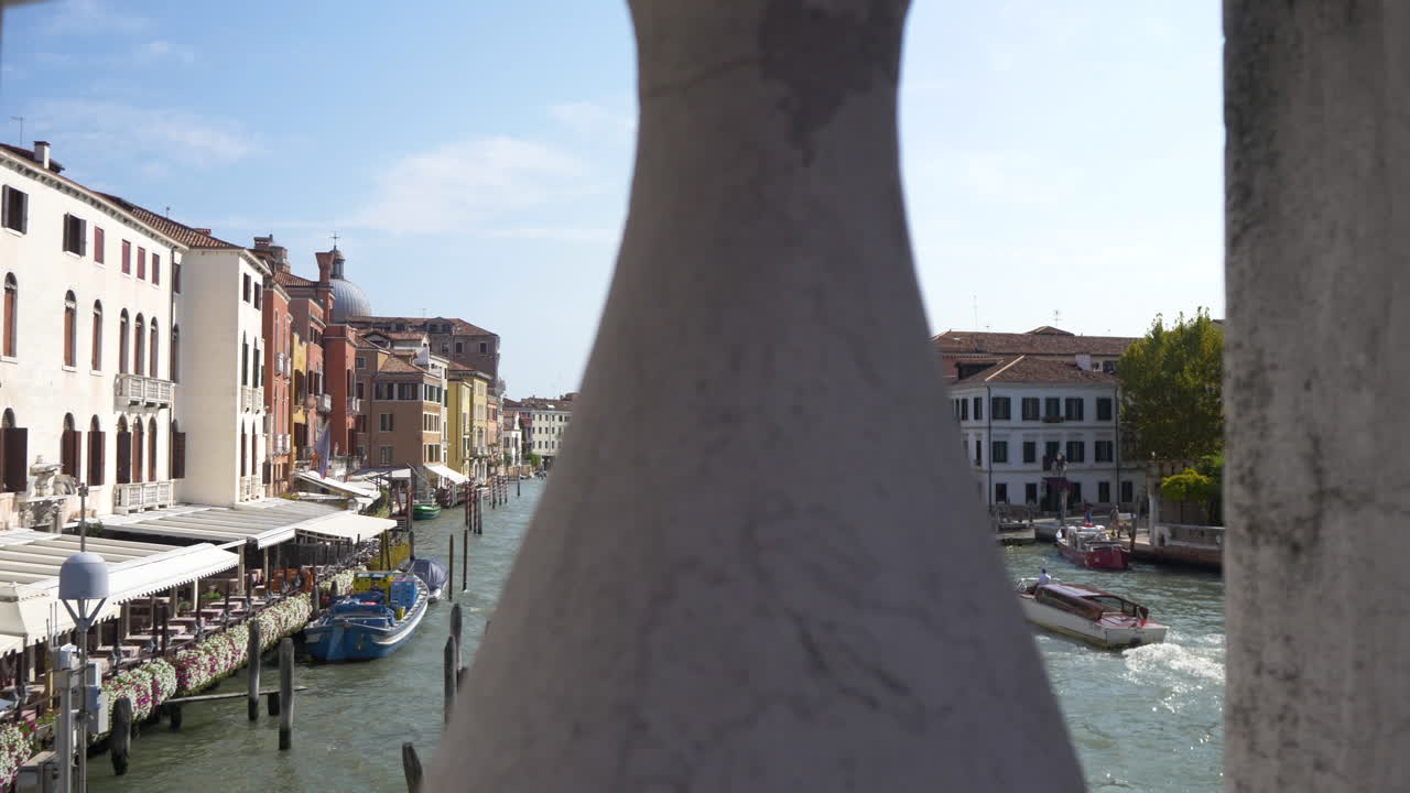 Cityscape of boats in the grand canal Venice, Italy