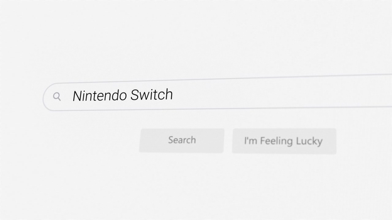 Søger efter Nintendo Switch i internetbrowseren