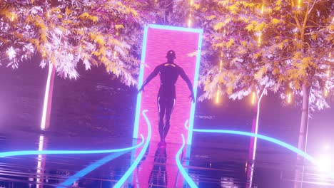 cyberpunk portal scene