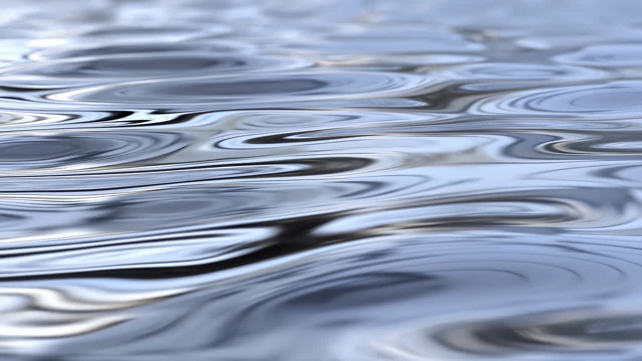 Superficie liquida argentea scintillante con riflessi ondeggianti