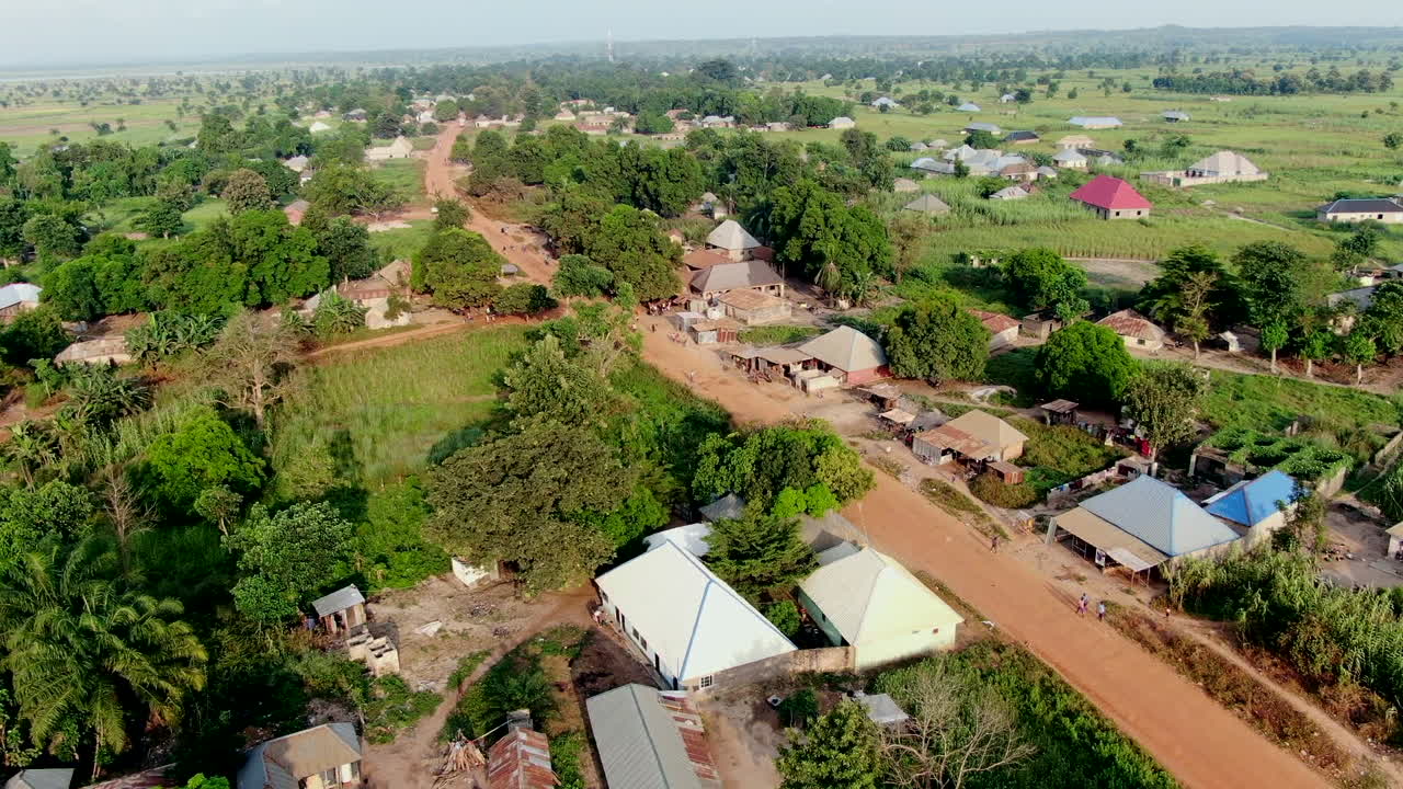 Aerial View of a Rural Village in Africa