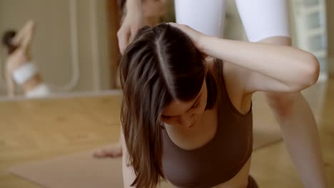 yoga session with instructor
