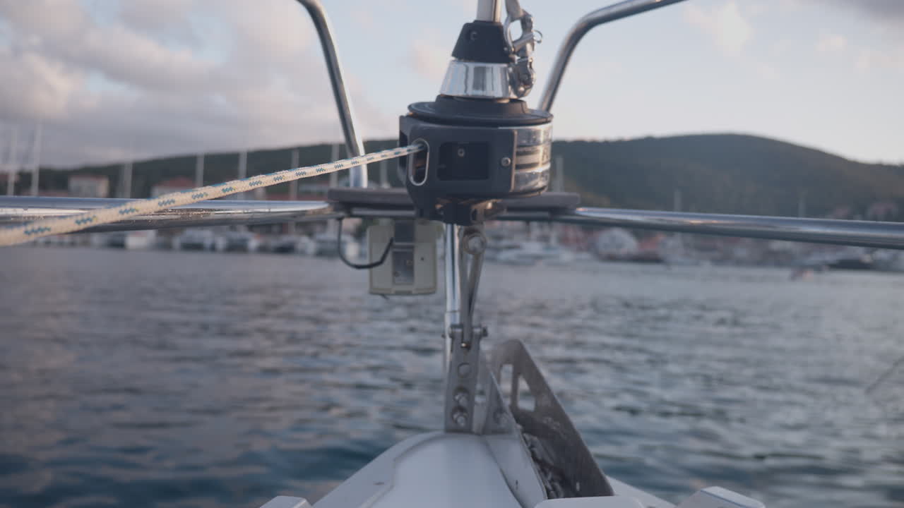 view from a yacht at sea in lefkada, greece