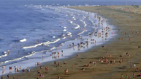 aerial view of the english beach, canary islands.time lapse.