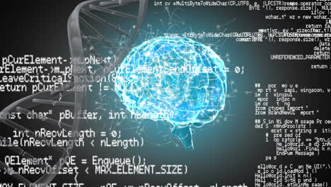 cerebro humano, hélice de adn y códigos de interfaz