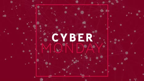 Animación-Del-Texto-De-Venta-Del-Cyber-Monday-A-Través-De-Redes-De-Conexiones.