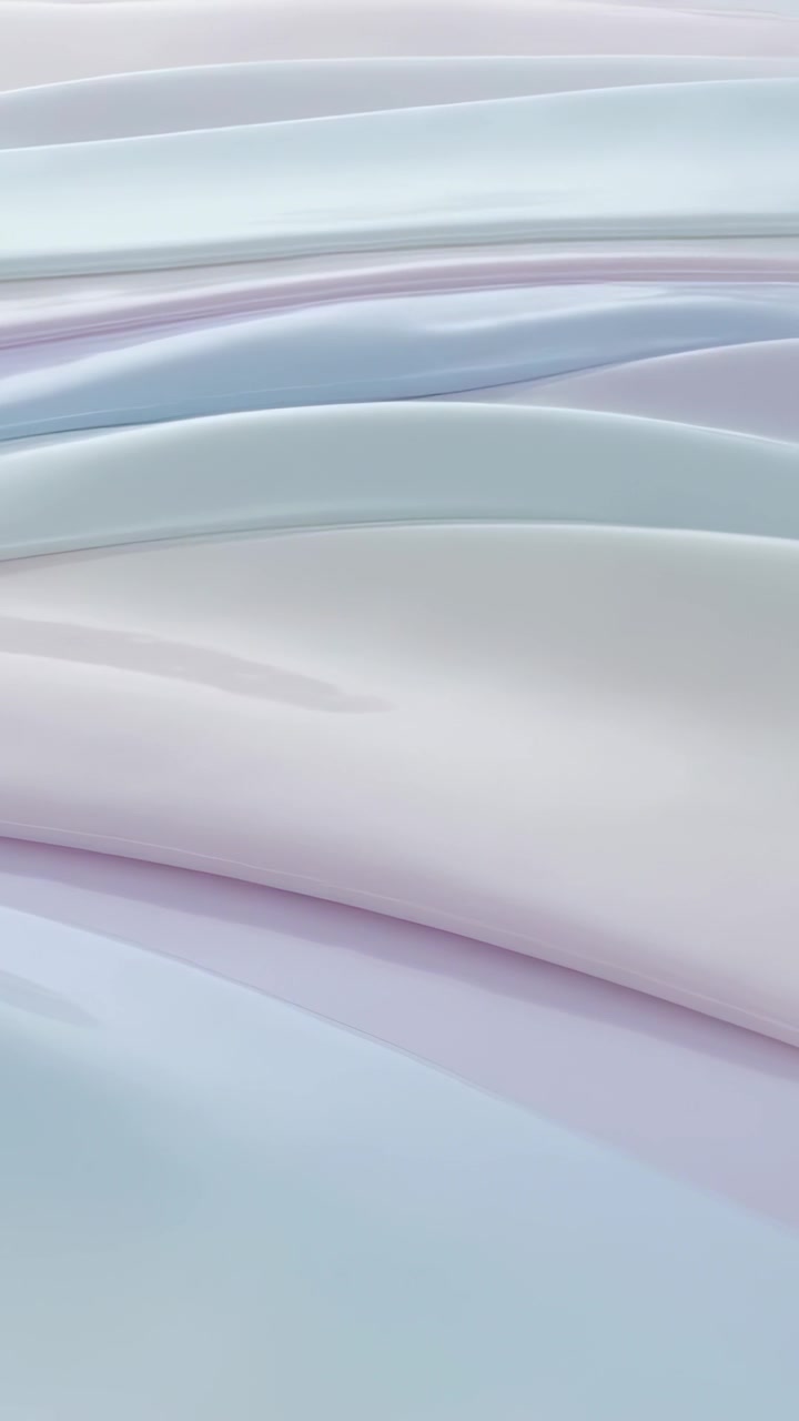 Vertical video: Shifting pastel ribbons moving up on neutral backdrop, light change revealing folds
