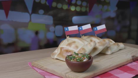 Empanadas-Und-Pebre-Fiesta-Patrias-Chile-Hinterhof-Weinglas