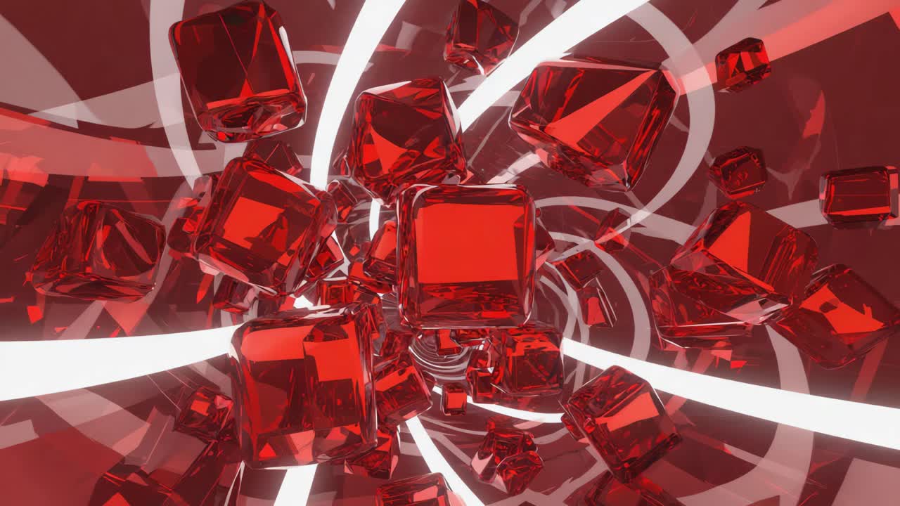 Abstract Red Cubes