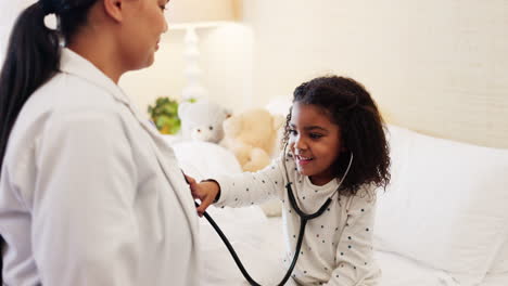 girl, doctor and hospital with woman