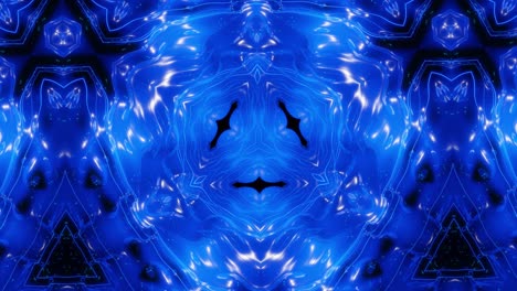 abstract symmetric 3d structures with looped animation, smooth blue color gradients. kaleidoscope effect with abstract fractal waves. beautiful abstract background with 3d pattern. dof