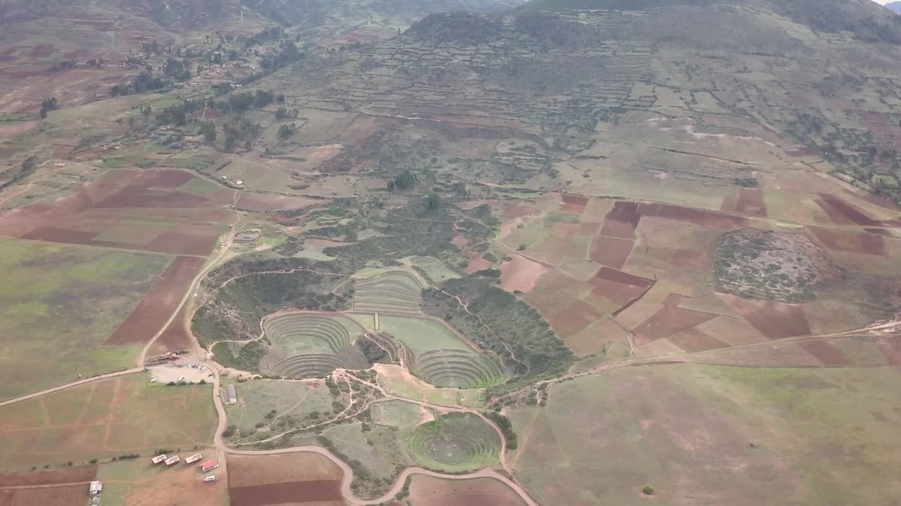 Moray Inca Terraces Aerial View