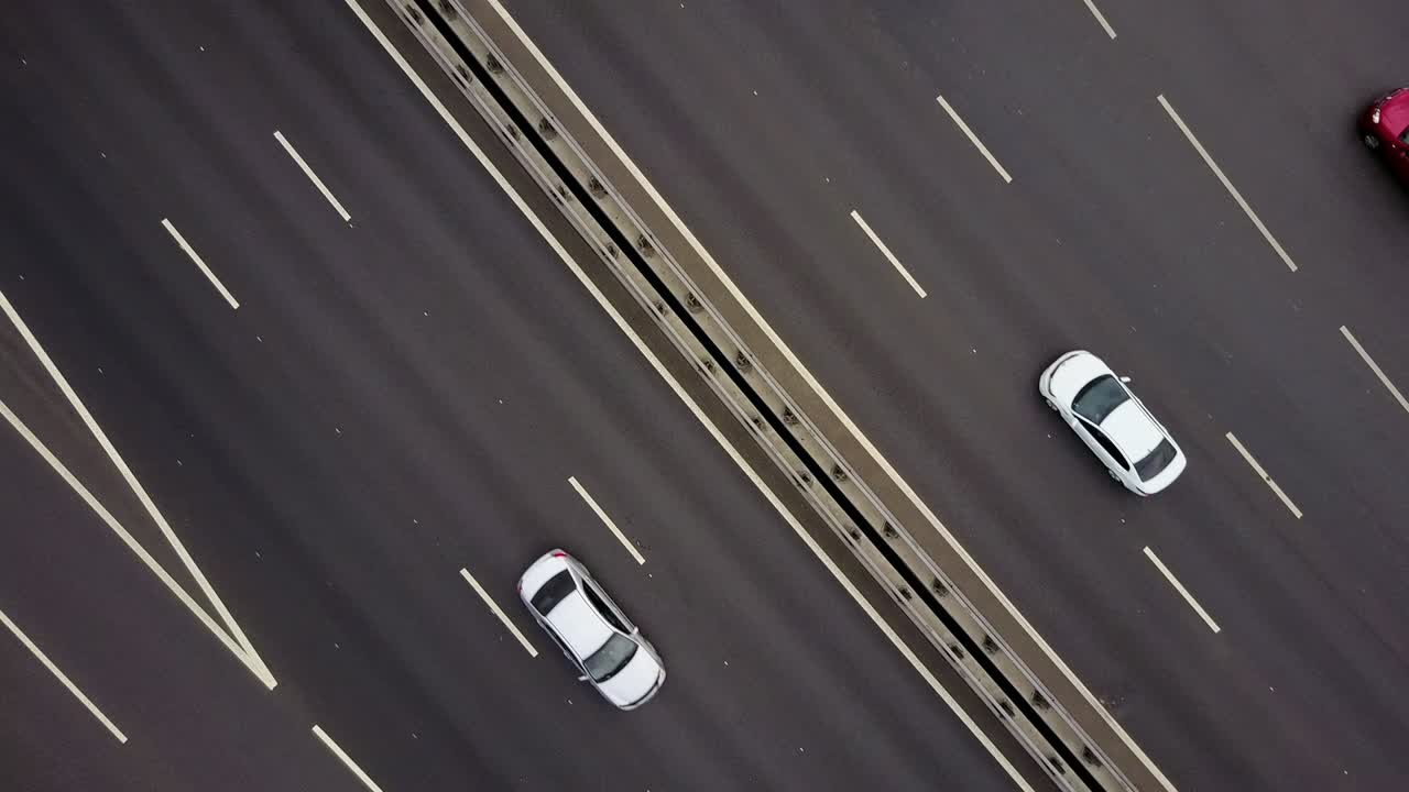 Rusland, Moskva by, dagtid, trafik, vejkryds, luftfoto panorama, 4K