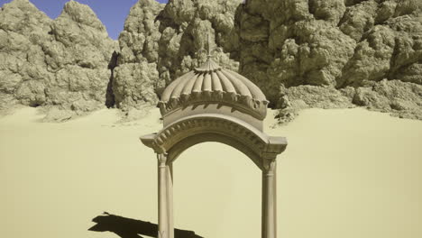 el arco de piedra arenisca se erige majestuosamente en el paisaje árido del desierto bajo un cielo despejado