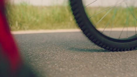 Person-got-a-puncture-on-his-bicycle-tire