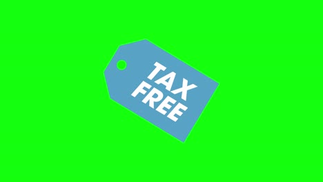 tax free label duty refund icon on green screen