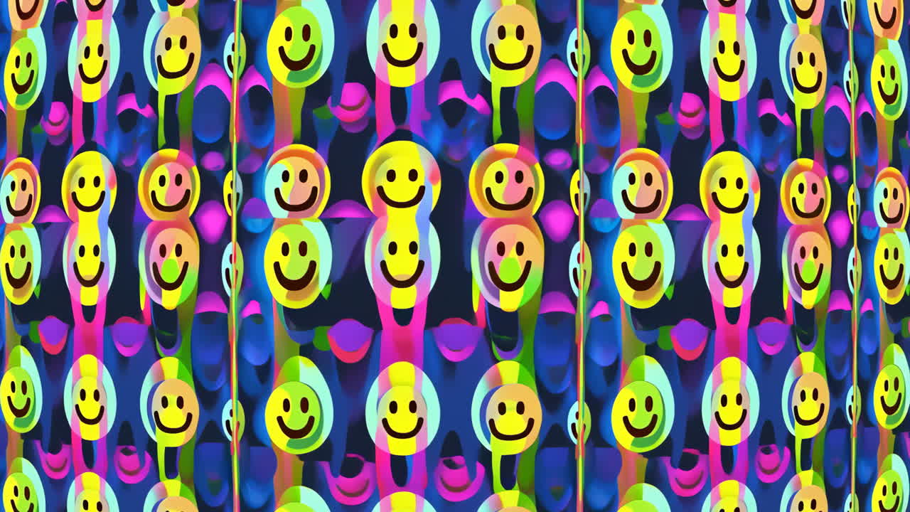 Psychedelic Smiley Face Abstract Pattern