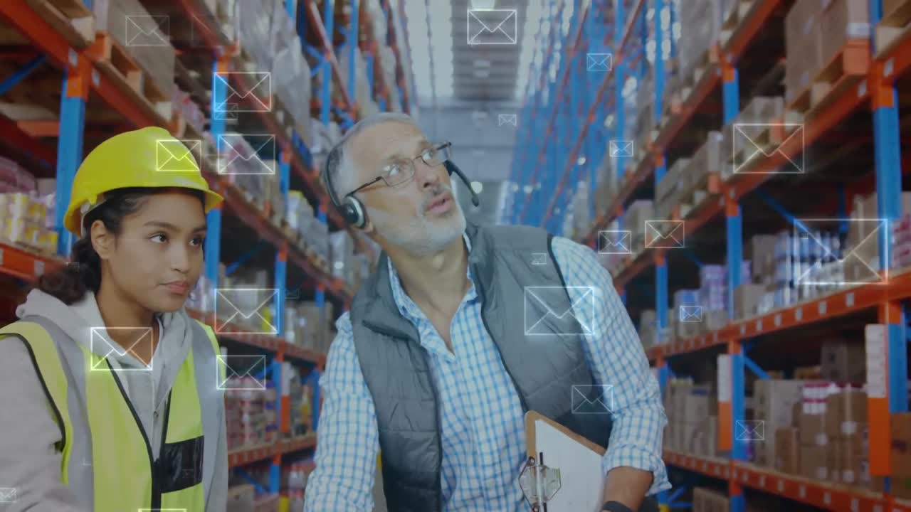 empleados que trabajan en un almacén