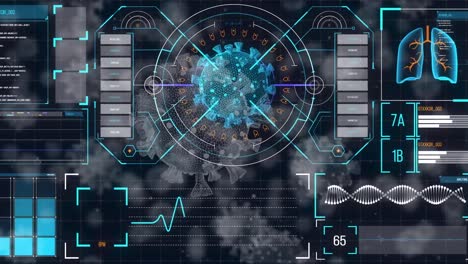 Animation-Von-Covid-19-Zellen-über-Statistiken-Und-Datenverarbeitung