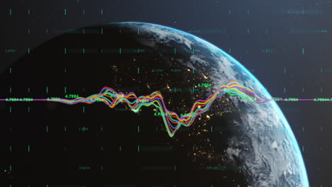 Animation-of-financial-data-processing-over-globe