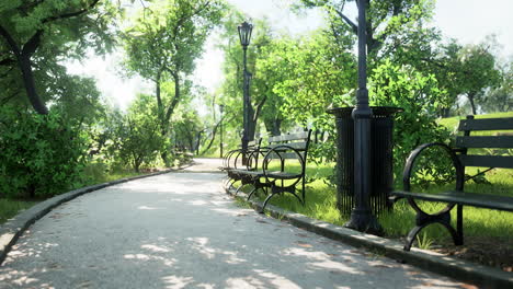 empty park after park is closed due to coronavirus covid-19 pandemic outbreak