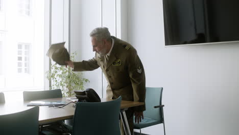 old man entering in the office