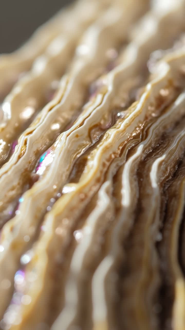 Close-up of Mushroom Gills with Wavy Texture