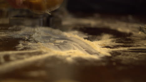 gingerbread dough put in flour