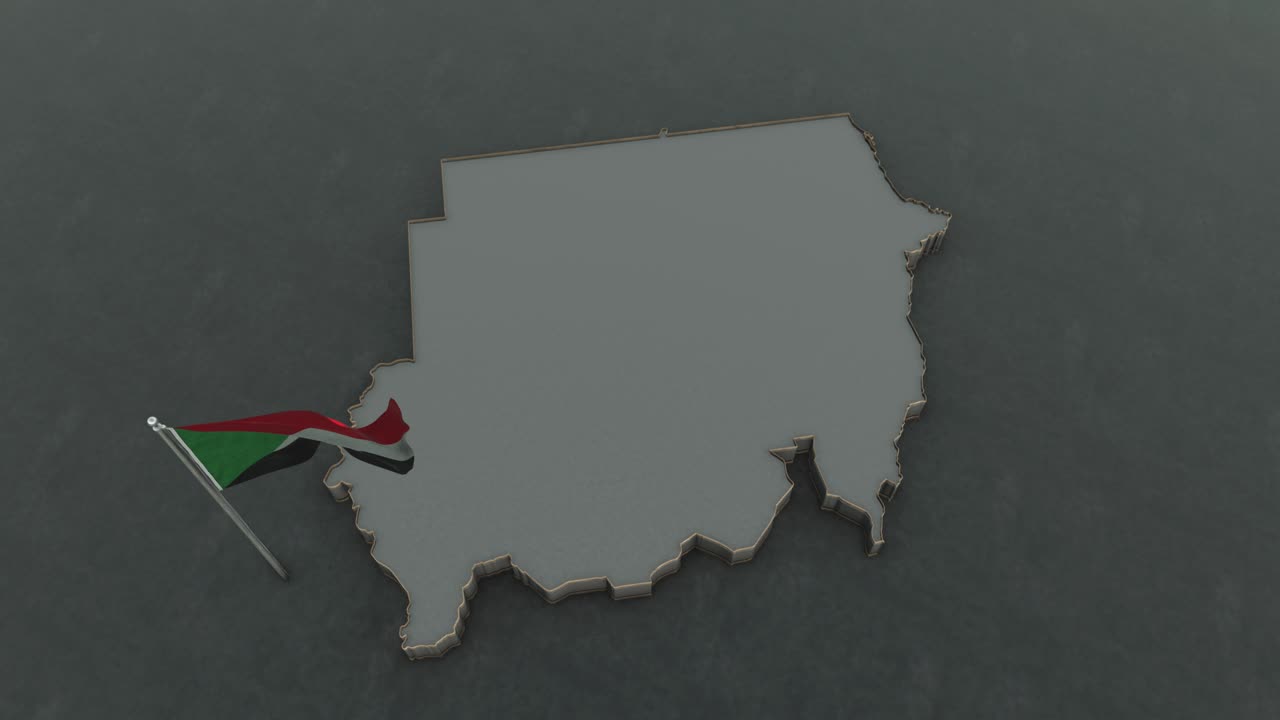 mapa de sudán y bandera de fondo 4k