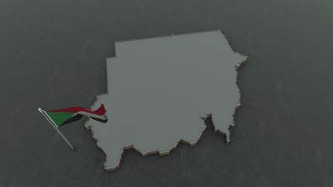 mapa de sudán y bandera de fondo 4k